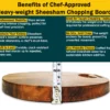Chef & Food Blogger Favourite Hardwood Single Block Wood Shesam Wooden Chopping Board, 27 x 27 x 6 cm, 1 kg, Heavy Duty, Non-Slip Fruit Meats Vegetable Cutting Board Premium Finish