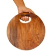 Chef & Food Blogger Favourite Hardwood Single Block Wood Shesam Wooden Chopping Board, 27 x 27 x 6 cm, 1 kg, Heavy Duty, Non-Slip Fruit Meats Vegetable Cutting Board Premium Finish