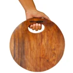 Chef & Food Blogger Favourite Hardwood Single Block Wood Shesam Wooden Chopping Board, 27 x 27 x 6 cm, 1 kg, Heavy Duty, Non-Slip Fruit Meats Vegetable Cutting Board Premium Finish