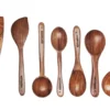 7 Piece Versatile Wooden Spoon Set for Cooking & Serving - Durable and Ideal for Home Chefs - No Added Color or Polish