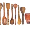 10 Piece Wooden Utensil Set Cooking and Serving Spoons Nonstick Wooden Spoons Chapati dosa Utensils Wooden Kitchen Tools Spoon Rest and Barrel Set Heavy Masher Included Natural Wood Kitchen Set