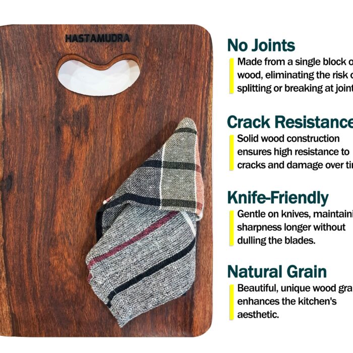 choper-board-02 Shesam Wooden Chopping Board for Kitchen, Single Hardwood Block, Non-Slip Surface, Perfect for Food Preparation and Serving Weight 1kg Above Heavy Duty Anti-Bacterial Anti Skid Mat 13 X 9 X 1 Inch