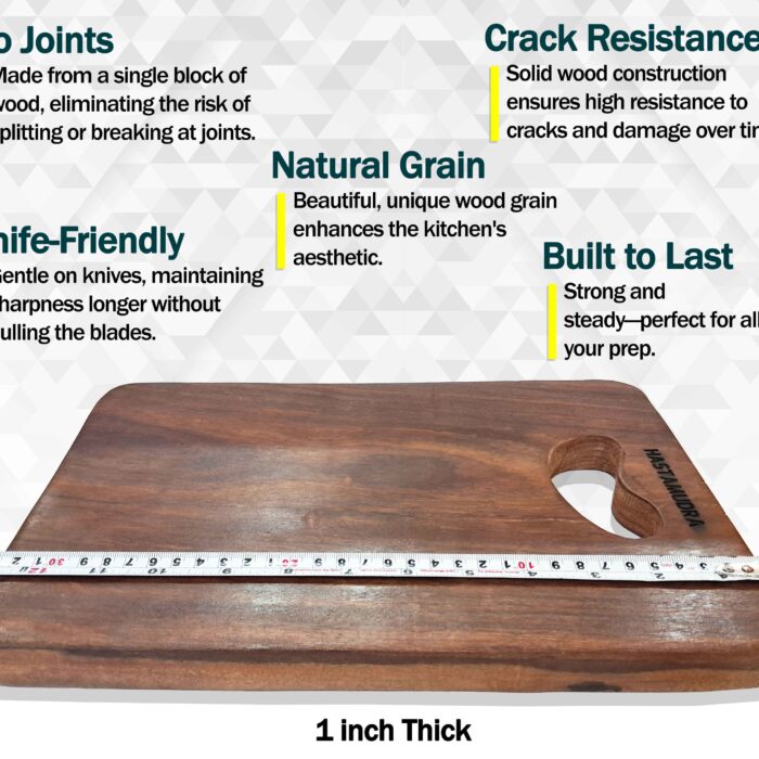 choper-board-05 Shesam Wooden Chopping Board for Kitchen, Single Hardwood Block, Non-Slip Surface, Perfect for Food Preparation and Serving Weight 1kg Above Heavy Duty Anti-Bacterial Anti Skid Mat 13 X 9 X 1 Inch