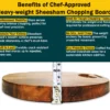 Chef & Food Blogger Favourite Hardwood Single Block Wood Shesam Wooden Chopping Board, 27 x 27 x 6 cm, 1 kg, Heavy Duty, Non-Slip Fruit Meats Vegetable Cutting Board Premium Finish