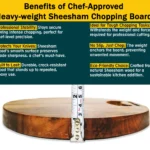 Chef & Food Blogger Favourite Hardwood Single Block Wood Shesam Wooden Chopping Board, 27 x 27 x 6 cm, 1 kg, Heavy Duty, Non-Slip Fruit Meats Vegetable Cutting Board Premium Finish - Image 5