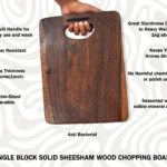 Shesam Wooden Chopping Board for Kitchen, Single Hardwood Block, Non-Slip Surface, Perfect for Food Preparation and Serving Weight 1kg Above Heavy Duty Anti-Bacterial Anti Skid Mat 13 X 9 X 1 Inch - Image 5