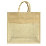 hastamudra Eco-Friendly Jute Shopping Bag for grocery & daily shopping with Breathable Net Panel | Stylish, Durable, and Can Carry Up to 5kg | Tote Bag - Image 5