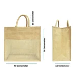 hastamudra Eco-Friendly Jute Shopping Bag for grocery & daily shopping with Breathable Net Panel | Stylish, Durable, and Can Carry Up to 5kg | Tote Bag - Image 2