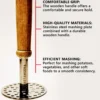 masher-02 Stainless Steel Masher with Wooden Handle, 20cm Height, 10cm Width, Comfortable Grip, Easy to Clean, Efficient Mashing, Aesthetic Design