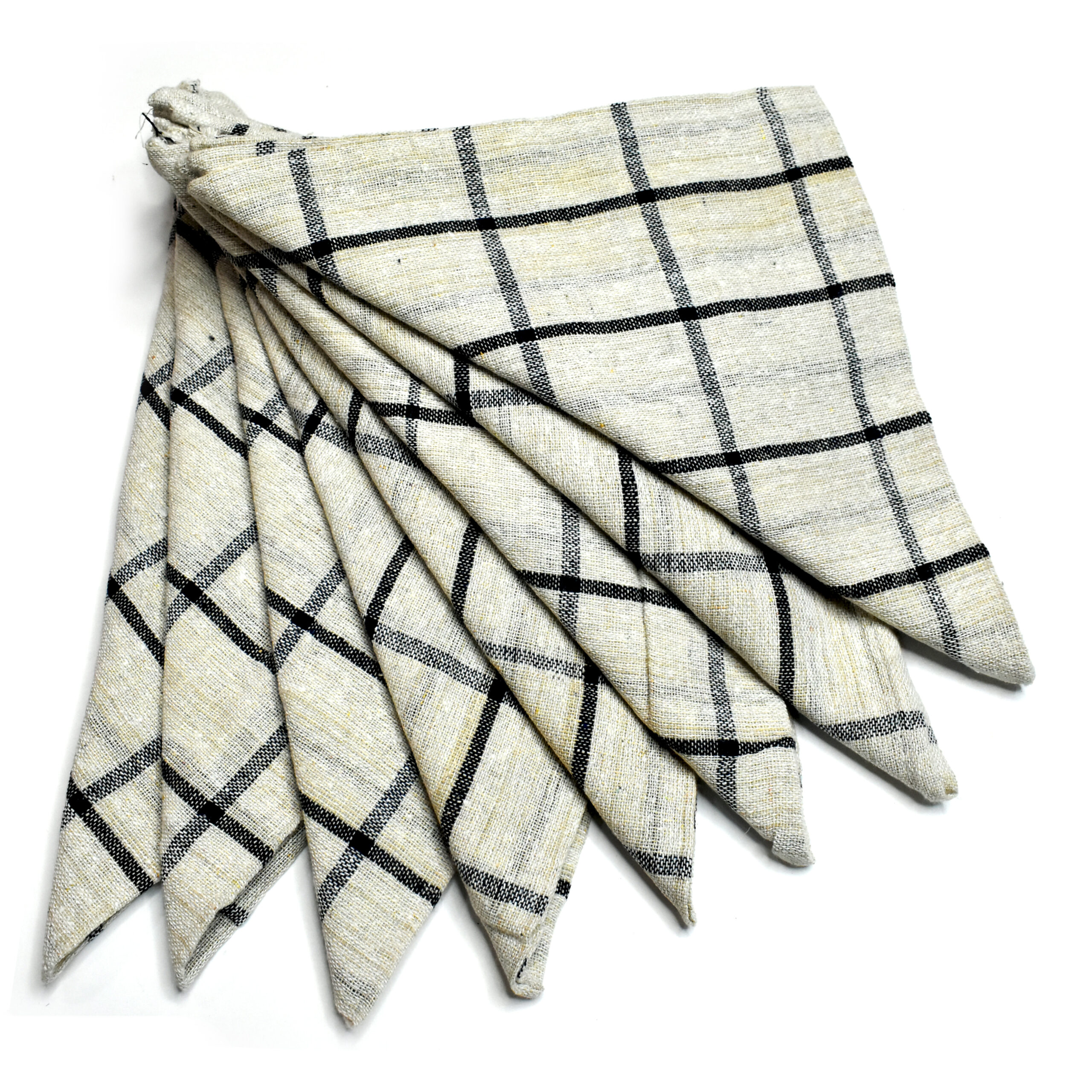 Hastamudra Pure Cotton 8 Piece Check Style Multipurpose Kitchen & Cleaning Cloth | 100% Cotton | 21 x 21 Inches | 400 Gram Easy Clean Quick Dry 180 GSM Designer Napkin