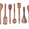 10 Piece Wooden Utensil Set Cooking and Serving Spoons Nonstick Wooden Spoons Chapati dosa Utensils Wooden Kitchen Tools Spoon Rest and Barrel Set Heavy Masher Included Natural Wood Kitchen Set