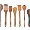 10 Piece Wooden Utensil Set Cooking and Serving Spoons Nonstick Wooden Spoons Chapati dosa Utensils Wooden Kitchen Tools Spoon Rest and Barrel Set Heavy Masher Included Natural Wood Kitchen Set
