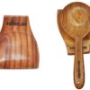 spoon-rest Handcrafted Sheesham Wood Spoon Rest - Natural Eco-Friendly Spoon Holder, Heat-Resistant and Durable Wooden Utensil Holder for Cooking, Handmade Rustic Kitchen Accessory