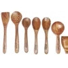 base-spoon-rest 8 Piece Wooden Spoon Set for Cooking & Serving - Nonstick, Ideal for Chapati, Dosa, Roti, Rice, Dal, Frying, and Noodles - Includes Spoon Spatula Rest