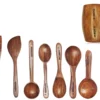 premium-wooden-spoons-with--barrel 8 Piece Premium Wooden Spoon Set with Barrel - Versatile, Durable, and Ideal for Cooking & Serving - No Added Color or Polish