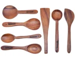 Hastamudra 10 Piece Wooden Spoon Set - Includes Barrel, Spoon Rest, and Heavy Masher - Versatile and Durable for All Cooking Needs - Image 2