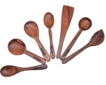 Hastamudra 10 Piece Wooden Spoon Set - Includes Barrel, Spoon Rest, and Heavy Masher - Versatile and Durable for All Cooking Needs - Image 4